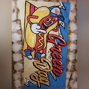 Green Day Hot Dog Middle Finger Beach Towel Punk Band Vintage 2021